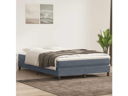 Postel Box Spring bez matrace tmavě šedá 140x220 cm samet 3315874