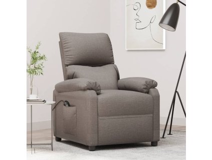 Elektrické polohovací křeslo taupe textil 3098432