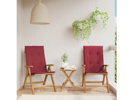 Polohovací zahradní židle s poduškami 2 ks masivní teak 3196442