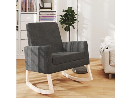 Houpací křeslo tmavě šedé textil 329416
