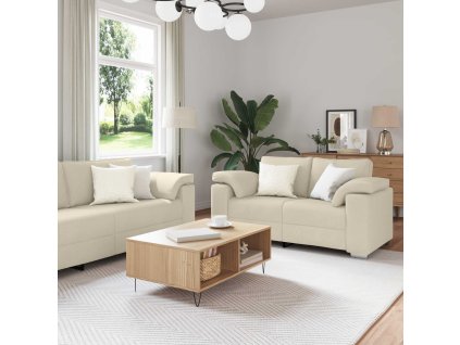 Pohovka 3 pcs Černá 219 x 80 x 82 cm Lněná směs 3324660