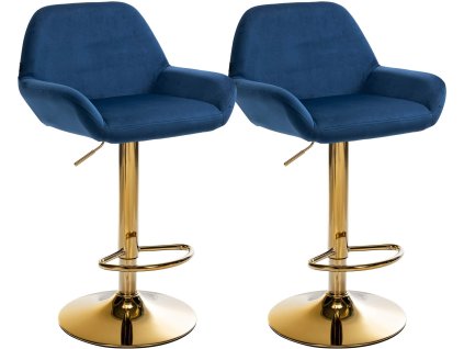 Sada 2 barových židlí Braga zlatý samet