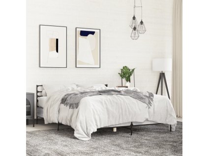 Rám postele šedý sonoma 120 x 190 cm kompozitní dřevo a kov 3280070