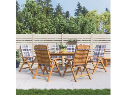 Polohovací zahradní židle s poduškami 6 ks masivní teak 3196507