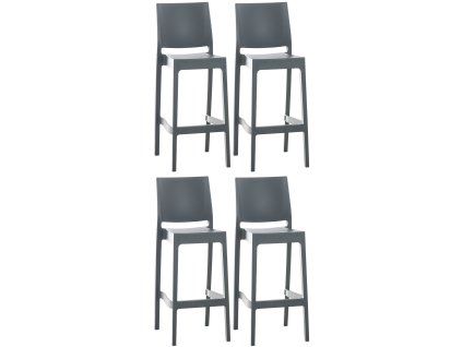 Sada 4 plastových barových židlí Maya