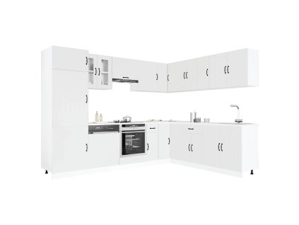 14dílná sada kuchyňských skříněk "Lucca" bílé kompozit 3314981