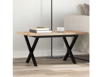 Konferenční stolek s X rámem 80x50x40,5cm borové dřevo a ocel 3282750
