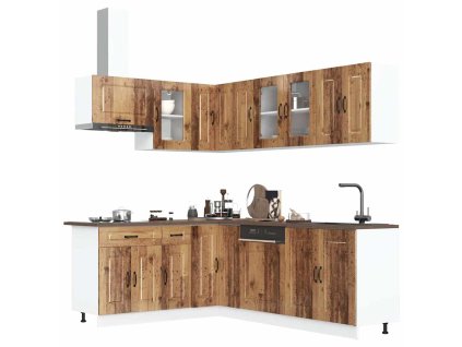 11dílná sada kuchyňských skříněk "Kalmar" staré dřeva kompozit 3314889