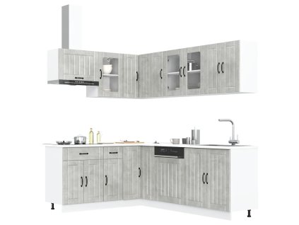 11dílná sada kuchyňských skříněk "Lucca" betonově šedá kompozit 3314895