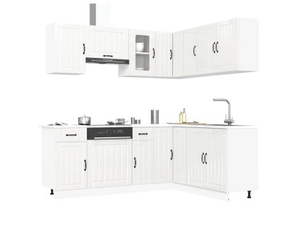 11dílná sada kuchyňských skříněk "Lucca" bílé lesk kompozit 3314953