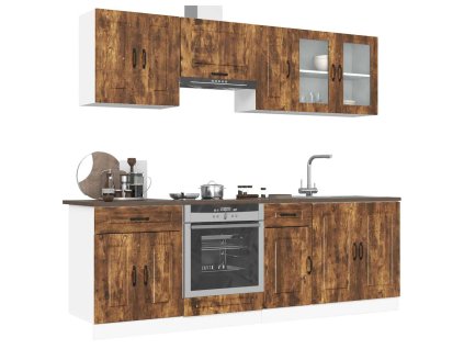 8dílná sada kuchyňských skříněk "Kalmar" kouřový dub kompozit 3314826