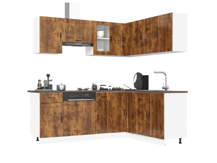 11dílná sada kuchyňských skříněk "Porto" kouřový dub kompozit 3314966