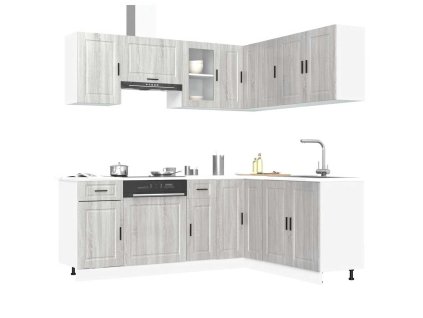 11dílná sada kuchyňských skříněk "Porto" šedý sonoma kompozit 3314967