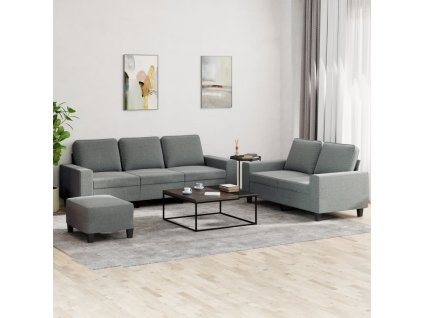 3dílná sedací souprava tmavě šedá textil 3201907