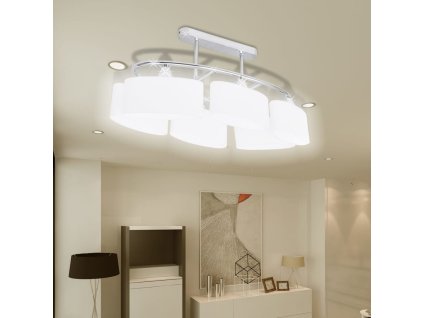 Stropní svítidlo s oválnými skleněnými stínidly 2 ks E14 278760