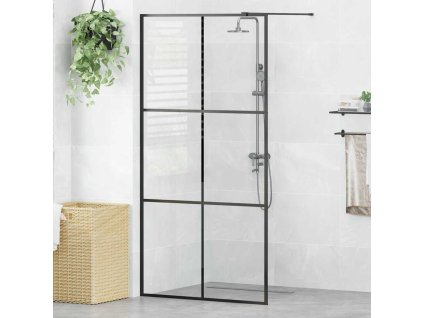 Zástěna do průchozí sprchy čiré ESG sklo 100 x 195 cm černá 151025