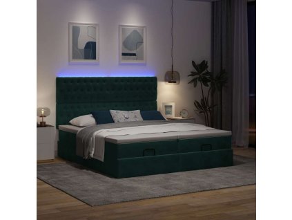 Osmanský rám postele s matracíes tmavě šedá 180x200cm samet 3314642