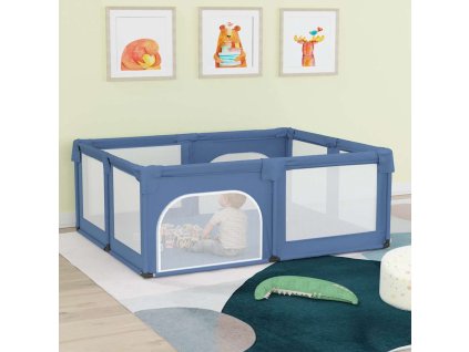 Dětská ohrádka se 2 dvířky světle modrá oxfordská tkanina 10309