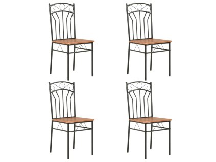 Jídelní židle 4 ks hnědé MDF 281398