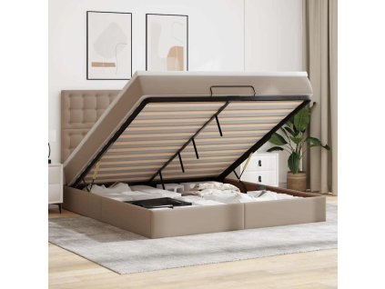 Osmanský rám postele s matrací cappuccino 160x200cm umělá kůže 3313864