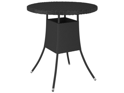 Zahradní stůl černý 70 x 70 x 73 cm polyratan 310465