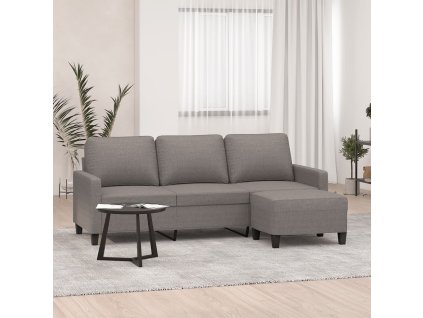 3místná pohovka s podnožkou taupe 180 cm textil 3201044