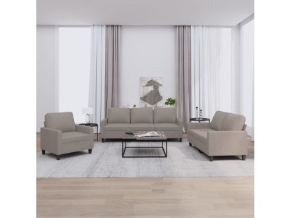 3dílná sedací souprava s poduškami taupe textil 3201435