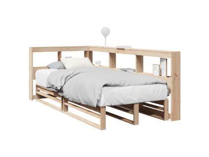 Postel s knihovnou bez matrace 90 x 200 cm masivní borovice 3324508