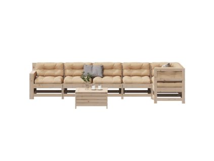 7dílná zahradní sedací souprava s poduškami masivní borovice 3250876