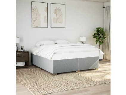 Rám postele bez matrace světle šedý 200 x 200 cm textil 3284499