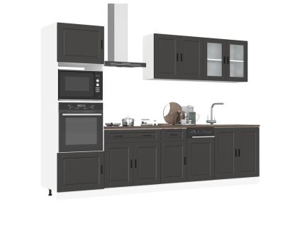 7dílná sada kuchyňských skříněk "Porto" černá, z umělého dřeva 3314752