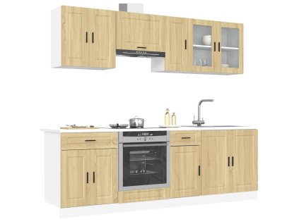 8dílná sada kuchyňských skříněk "Porto" dub sonoma, konstrukční dřevo 3314844