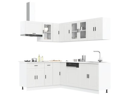 11dílná sada kuchyňských skříněk "Porto" bílé kompozit 3314901