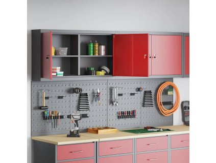 Sada pracovních skříní 6 pcs Červená Práškově lakovaná ocel 3321403