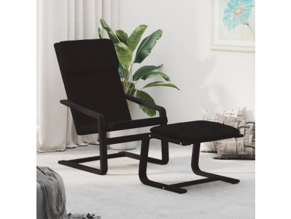 Relaxační křeslo s podnožkou černé textil 3154419