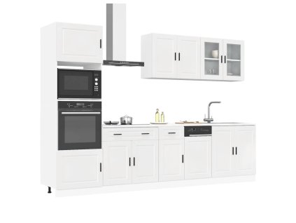 7dílná sada kuchyňských skříněk "Kalmar" bílý lesk kompozit 3314753