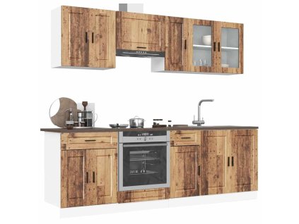 8dílná sada kuchyňských skříněk "Kalmar" staré dřeva kompozit 3314849