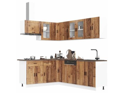 11dílná sada kuchyňských skříněk "Porto" staré dřeva kompozit 3314909