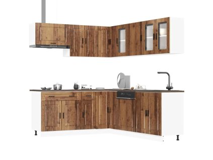 11dílná sada kuchyňských skříněk "Porto" staré dřeva kompozit 3314939