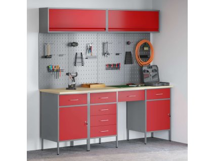 Sada pracovní skříně se zásuvkou s úložištěm 10 pcs Černá 3321480