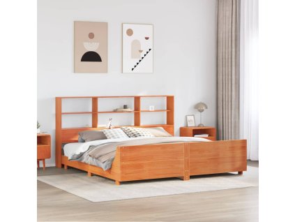 Postel bez matrace voskově hnědá 180 x 200 cm masivní borovice 3323682
