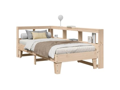 Postel s knihovnou bez matrace 90 x 200 cm masivní borovice 3324547