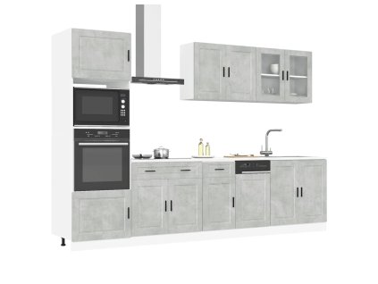 7dílná sada kuchyňských skříněk "Kalmar" betonově šedá kompozit 3314755