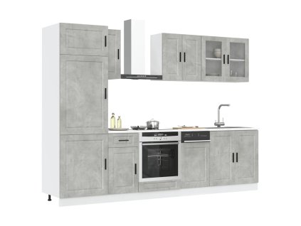 8dílná sada kuchyňských skříněk "Kalmar" betonově šedá kompozit 3314815