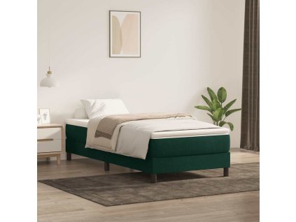 Postel Box Spring bez matrace tmavě zelená 90x220 cm samet 3315858