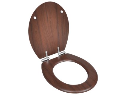 WC sedátko s funkcí pomalého sklápění MDF prostý design hnědé 140800