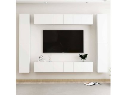 10dílný set TV skříněk bílý kompozitní dřevo 3078665