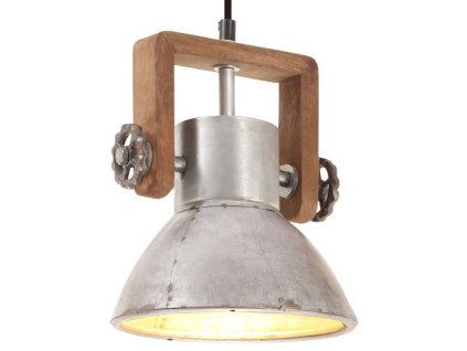 Industriální závěsné svítidlo 25 W stříbrné kulaté 19 cm E27 320531