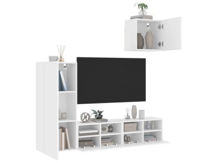 4dílná obývací stěna bílá kompozitní dřevo 3216500