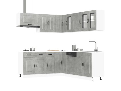 11dílná sada kuchyňských skříněk Kalmar betonově šedá kompozit 3314915